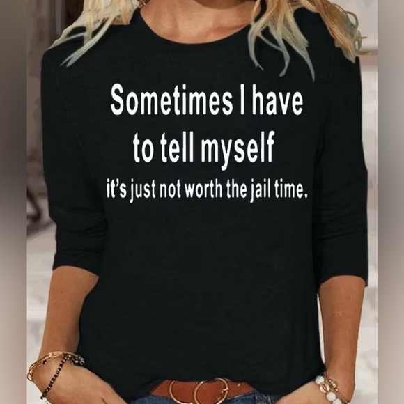 Tops - Women’s 3/4 Sleeve Charcoal Gray T-Shirt 100% Polyester